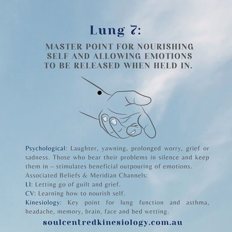 Lung 7: Master Point for Nourishing Self