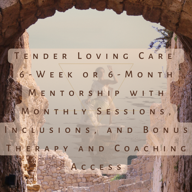 Tender Loving Care: 6-Week or 6-Month Mentorship with Monthly Sessions, Inclusions, and Bonus Therapy and Coaching Access